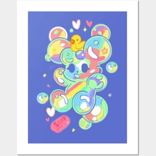 cute fluffy bubbly baby bunny Posters and Art